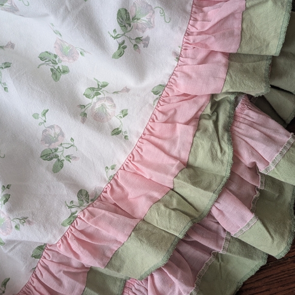 Floral Midi Skirt with Pink Ruffle Trim - Picture 9 of 10